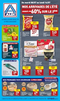 Prospectus Aldi à Loison-sous-Lens, "NOS ARRIVAGES DE L'ÉTE JUSQU'À -60% SUR LE 2ÈME", 40 pages de promos valables du 08/07/2025 au 14/07/2025