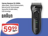 Herren-Rasierer S3-3000s Angebote von Braun bei GLOBUS Saarlouis für 59,99 €