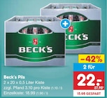 Aktuelle Becks Angebote bei Netto Marken-Discount in Saarbrücken Aktuelles Pils Angebot bei Netto Marken-Discount in Saarbrücken ab 22,00 €