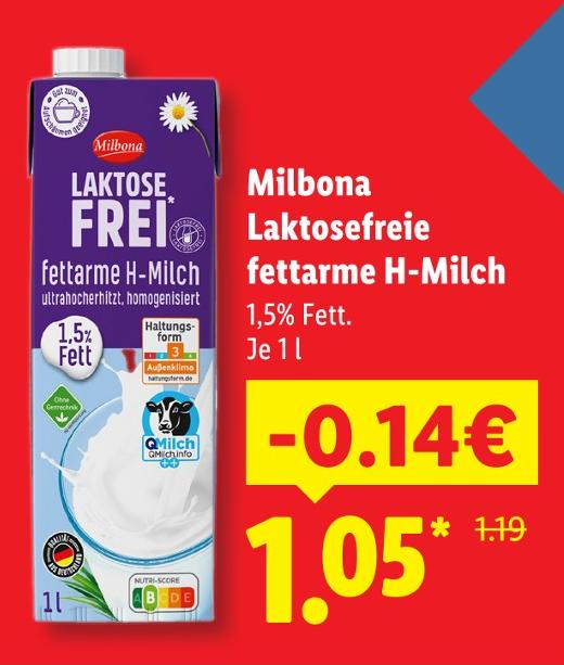 Laktosefreie fettarme H-Milch