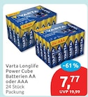 Longlife Power Cube Batterien oder AAA von Varta für 7,77 € bei budni im Angebot Longlife Power Cube Batterien oder AAA von Varta im aktuellen budni Prospekt