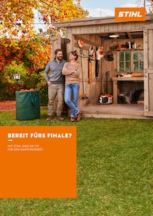 STIHL Prospekt der Woche "BEREIT FÜRS FINALE?" Seite 1, 25.08.2025 bis 30.10.2025 für Erfurt Aktueller STIHL Prospekt "BEREIT FÜRS FINALE?" Seite 1 von 16 Seiten für Erfurt