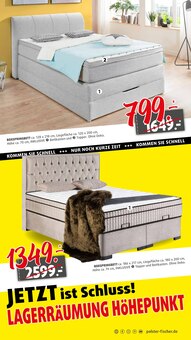 Boxspringbett im Polstermöbel Fischer Prospekt "JETZT IST SCHLUSS - LAGERRÄUMUNG HÖHEPUNKT" mit 14 Seiten (Nürnberg)