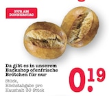 Ofenfrische Brötchen Angebote bei E center Rastatt für 0,19 €