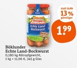 Echte Land-Bockwurst von Böklunder im aktuellen tegut Prospekt für 1,99 €