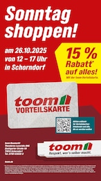 Baumärkte Prospekt von toom Baumarkt Täferrot toom Baumarkt Prospekt: "Sonntag shoppen!", 1 Seite, 26.10.2025 - 26.10.2025