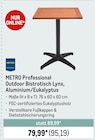 Outdoor Bistrotisch Lynx, Aluminium/Eukalyptus von METRO Professional im aktuellen METRO Prospekt für 95,19 €