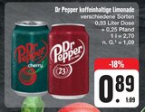 Dr Pepper koffeinhaltige Limonade Angebote von Dr Pepper bei E center Chemnitz für 0,89 €