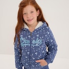 Gilet doublé à capuche bleu gris fille à 12,99 € dans le catalogue La Halle