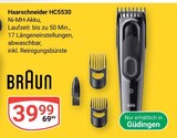 Haarschneider HC5530 Angebote von Braun bei GLOBUS St. Ingbert für 39,99 €
