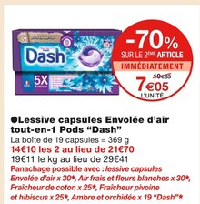 Achat Dash Lessive Capsule Air Frais & Fleurs Blanches Tout-En-1 Pods