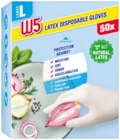 Gants en latex jetables - W5 en promo chez Lidl Gants en latex jetables - W5 dans le catalogue Lidl