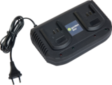CHARGEUR RAPIDE 20V POUR 2 BATTERIES - GARDENSTAR en promo chez Auchan Hypermarché CHARGEUR RAPIDE 20V POUR 2 BATTERIES - GARDENSTAR dans le catalogue Auchan Hypermarché