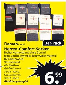 Damen- und Herren-Comfort-Socken bei famila Nordost in Bremen Damen- und Herren-Comfort-Socken im Angebot bei famila Nordost Bremen für 6,99 €