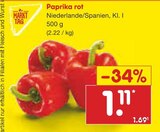 Aktuelles Paprika rot Angebot bei Netto Marken-Discount in Krefeld ab 1,11 €