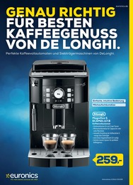 Der aktuelle EURONICS Prospekt GENAU RICHTIG FÜR BESTEN KAFFEEGENUSS VON DeLONGHI