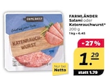 Salami oder Katenrauchwurst von Farmländer für 1,29 € bei Netto mit dem Scottie im Angebot Salami oder Katenrauchwurst von Farmländer im aktuellen Netto mit dem Scottie Prospekt