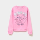 Sweat col rond manches longues Stitch rose fille dans le catalogue La Halle