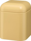 Aufbewahrungsdose aus Metall, gelb (11,5x11,5x15 cm) von dm home im aktuellen dm-drogerie markt Prospekt für 5,95 €