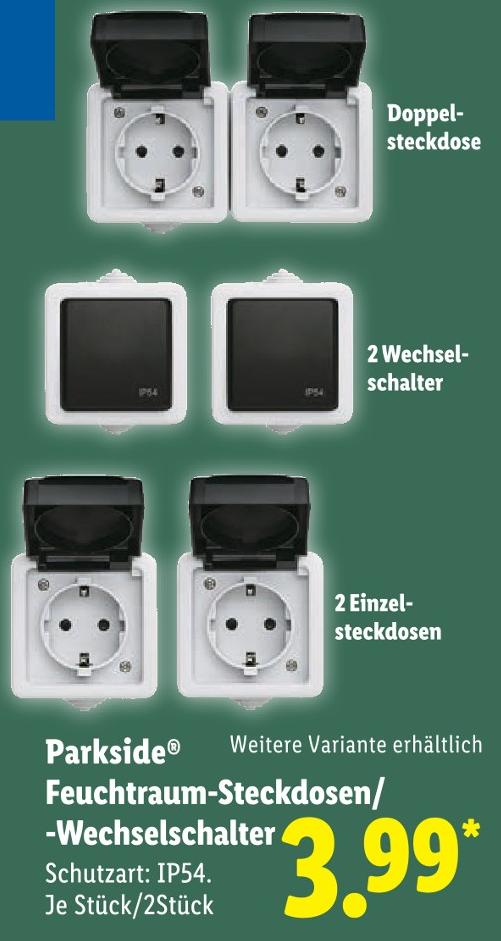 Feuchtraum-Doppelsteckdose