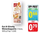 Weizenbaguette im Angebot bei E center in Reutlingen Weizenbaguette Angebote von Gut & Günstig bei E center Reutlingen für 0,66 €