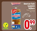 American Style Sandwich Vollkorn im EDEKA Prospekt American Style Sandwich Vollkorn von EDEKA im aktuellen EDEKA Prospekt für 0,99 €