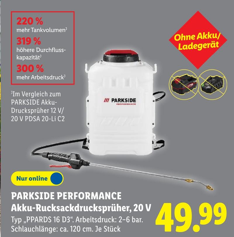 Akku-Rucksackdrucksprüher, 20 V