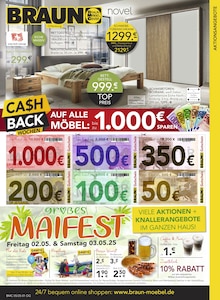 BRAUN Möbel-Center Prospekt Großes Maifest mit  Seiten in Oberkirch und Umgebung