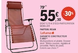Fauteuil Relax - LAFUMA - E.Leclerc à Orléans Fauteuil Relax - LAFUMA en promo chez E.Leclerc Orléans à 55,30 €