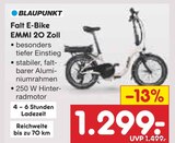 Falt E-Bike EMMI 20 Zoll im Angebot bei Netto Marken-Discount in Bautzen Falt E-Bike EMMI 20 Zoll Angebote von Blaupunkt bei Netto Marken-Discount Bautzen für 1.299,00 €