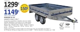 Remorque RA 250 en promo chez E.Leclerc Villeneuve-d'Ascq à 1 149,00 €