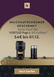Nespresso Prospekt für Harrislee mit 1 Seite Nespresso Prospekt für Harrislee: "Milchaufschäumer geschenkt*", 1 Seite, 24.11.2025 - 01.12.2025