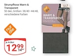 Strumpfhose Warm & Transparent Angebote von nur die bei GLOBUS Pirmasens für 12,99 €