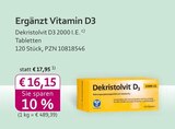 Ergänzt Vitamin D3 Angebote bei mea - meine apotheke Mainz für 16,15 €