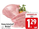 Braten im EDEKA Prospekt Puten-Schnitzel im aktuellen EDEKA Prospekt für 1,29 €