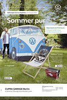 Aktueller Volkswagen Prospekt "Sommer pur" Seite 1 von 1 Seite für Berlin