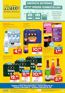 Coca Cola im Netto Marken-Discount Prospekt "DER ORT, AN DEM DU IMMER AUSGEZEICHNETE PREISE FINDEST." mit 2 Seiten (Nettetal)