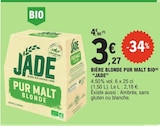 Bière blonde pur malt bio - Jade - E.Leclerc à Dunkerque Bière blonde pur malt bio - Jade en promo chez E.Leclerc Dunkerque à 3,27 €