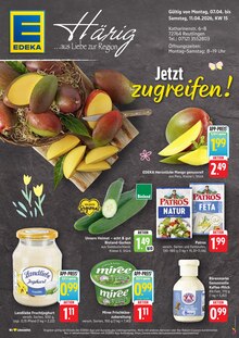 Joghurt im aktuellen EDEKA Prospekt (Reutlingen) Joghurt im EDEKA Prospekt "Aktuelle Angebote" mit 2 Seiten (Reutlingen)