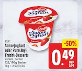 Sahnejoghurt von Zott für 0,49 € bei EDEKA im Angebot Sahnejoghurt von Zott im aktuellen EDEKA Prospekt