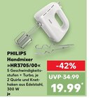Handmixer HR3705/00 Angebote von Philips bei Kaufland Darmstadt für 19,99 €