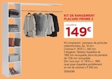 Kit de rangement placard Prisme 2 - Gedimat Kit de rangement placard Prisme 2 à 149,00 € dans le catalogue Gedimat