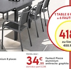 Fauteuil Piazza aluminium anthracite graphite - Hespéride en promo chez Maxi Bazar Villeurbanne à 34,99 €