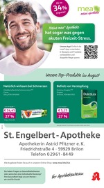 mea - meine apotheke Apotheken Prospekt der aktuellen Woche mit 4 Seiten, gültig von 01.08.2026 bis 31.08.2026, in Olsberg und Umgebung Aktueller mea - meine apotheke Apotheken Prospekt in Olsberg und Umgebung, "Unsere August-Angebote" mit 4 Seiten, 01.08.2026 - 31.08.2026
