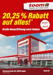 toom Baumarkt Prospekt für Steinheim: "20,25% Rabatt auf alles!", 4 Seiten, 24.03.2025 - 29.03.2025