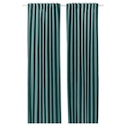 Aktuelles 2 Gardinenschals mit Gardinenband/dunkelgrautürkis 140x300 cm Angebot bei IKEA in Bonn ab 69,99 €