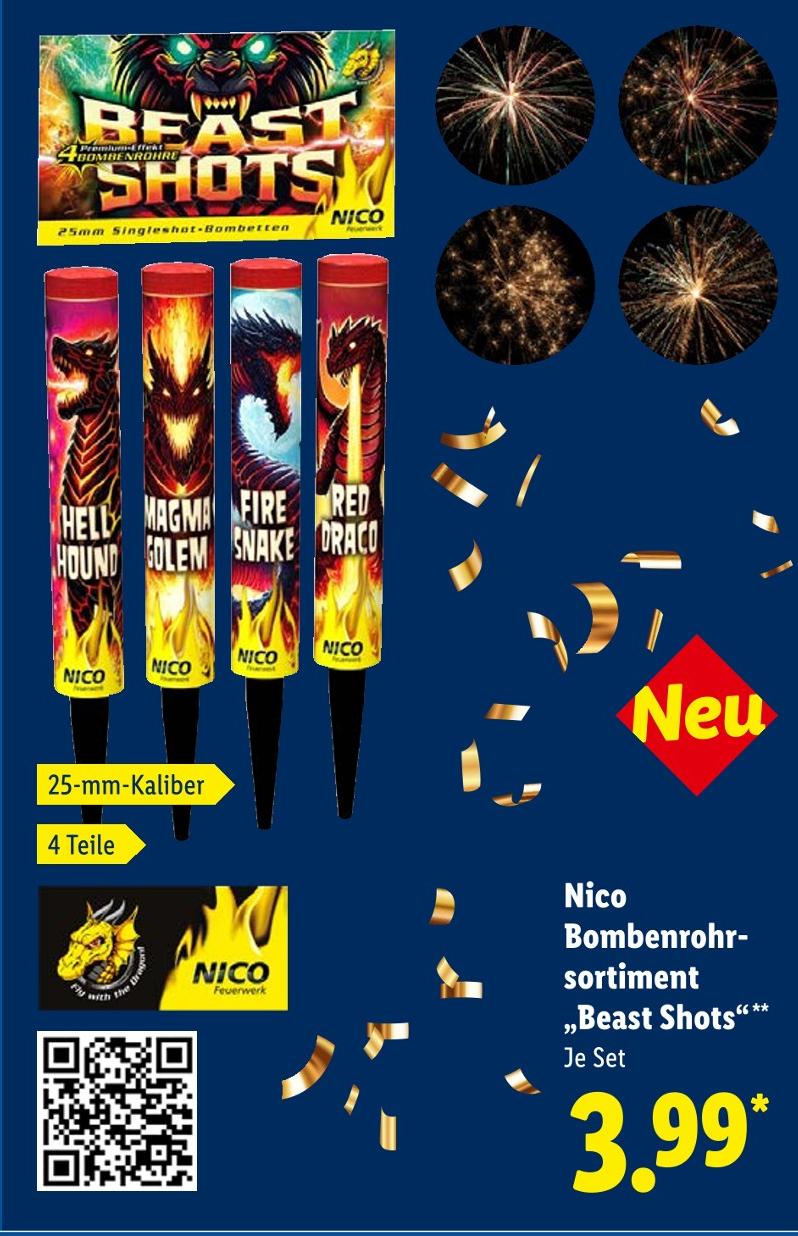 Bombenrohrsortiment Beast Shots