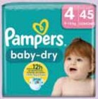 Couches baby dry t4 x45 - PAMPERS en promo chez Intermarché Saumur à 9,62 €