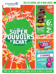 Catalogue Supermarchés E.Leclerc en cours à Moissac et alentours, Express E.Leclerc : vos super pouvoirs d'achat, 16 pages, 23/04/2024 - 04/05/2024