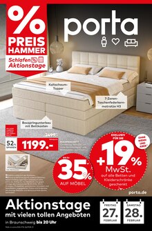 Bett im porta Möbel Prospekt "PREIS HAMMER" mit 12 Seiten (Braunschweig)